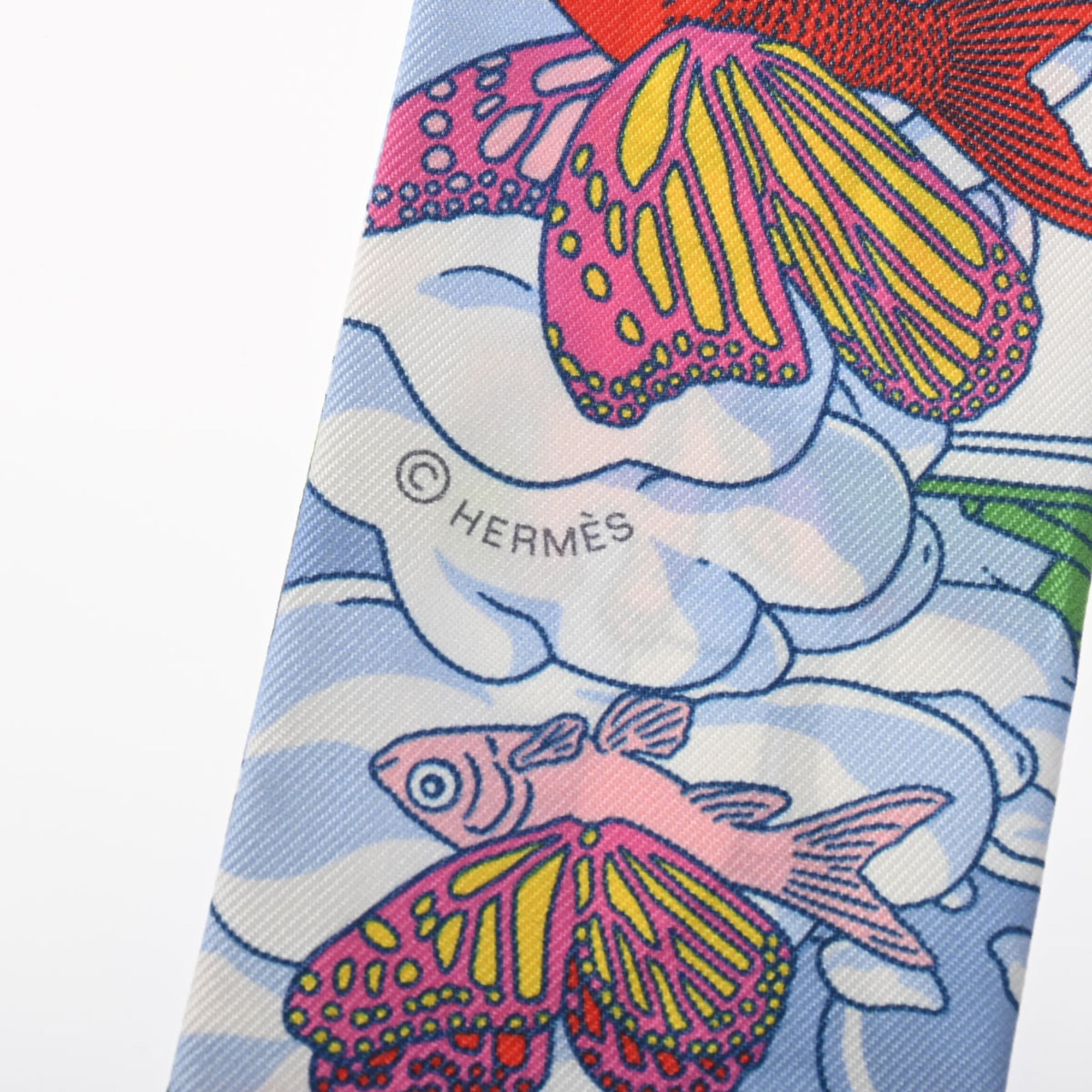 Pre-Owned  Twilly    Pink/Multicolor 063900S Women's 100% Silk Scarf Muffler (Good)