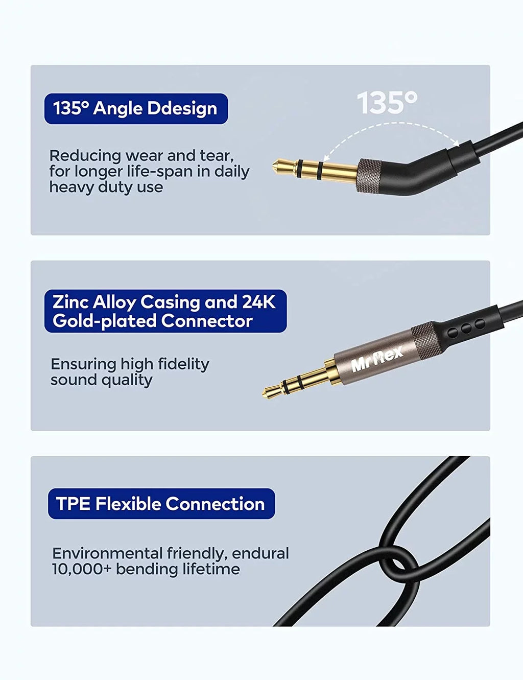 Mr Rex 3.5mm to 2.5mm Aux Cable Cord for Bose 700 QuietComfort     Noise Cancelling Headphones,