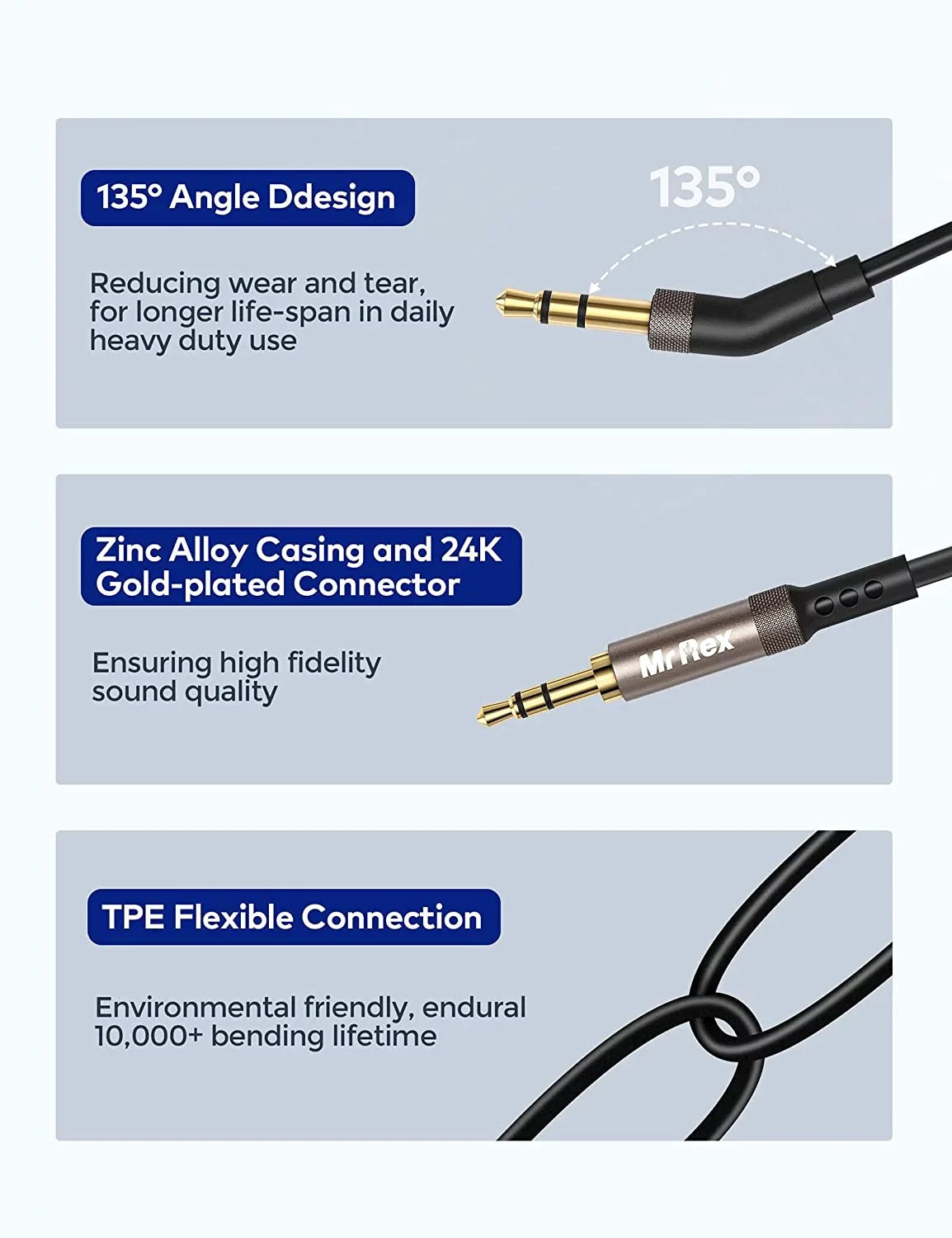 Mr Rex 3.5mm to 2.5mm Aux Cable Cord for Bose 700 QuietComfort     Noise Cancelling Headphones,