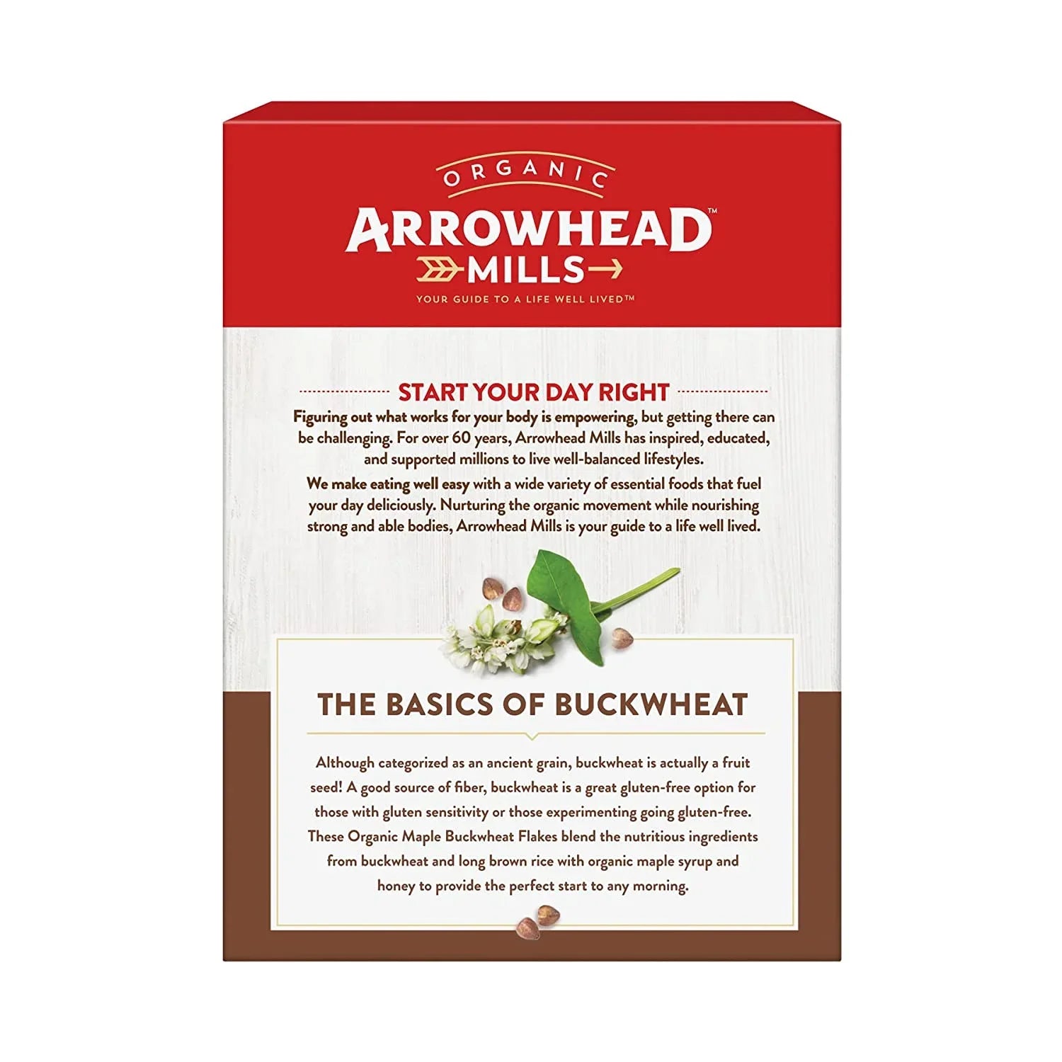 Arrowhead Mills Organic Maple Buckwheat Flakes Gluten Free 10 oz Pack of 4