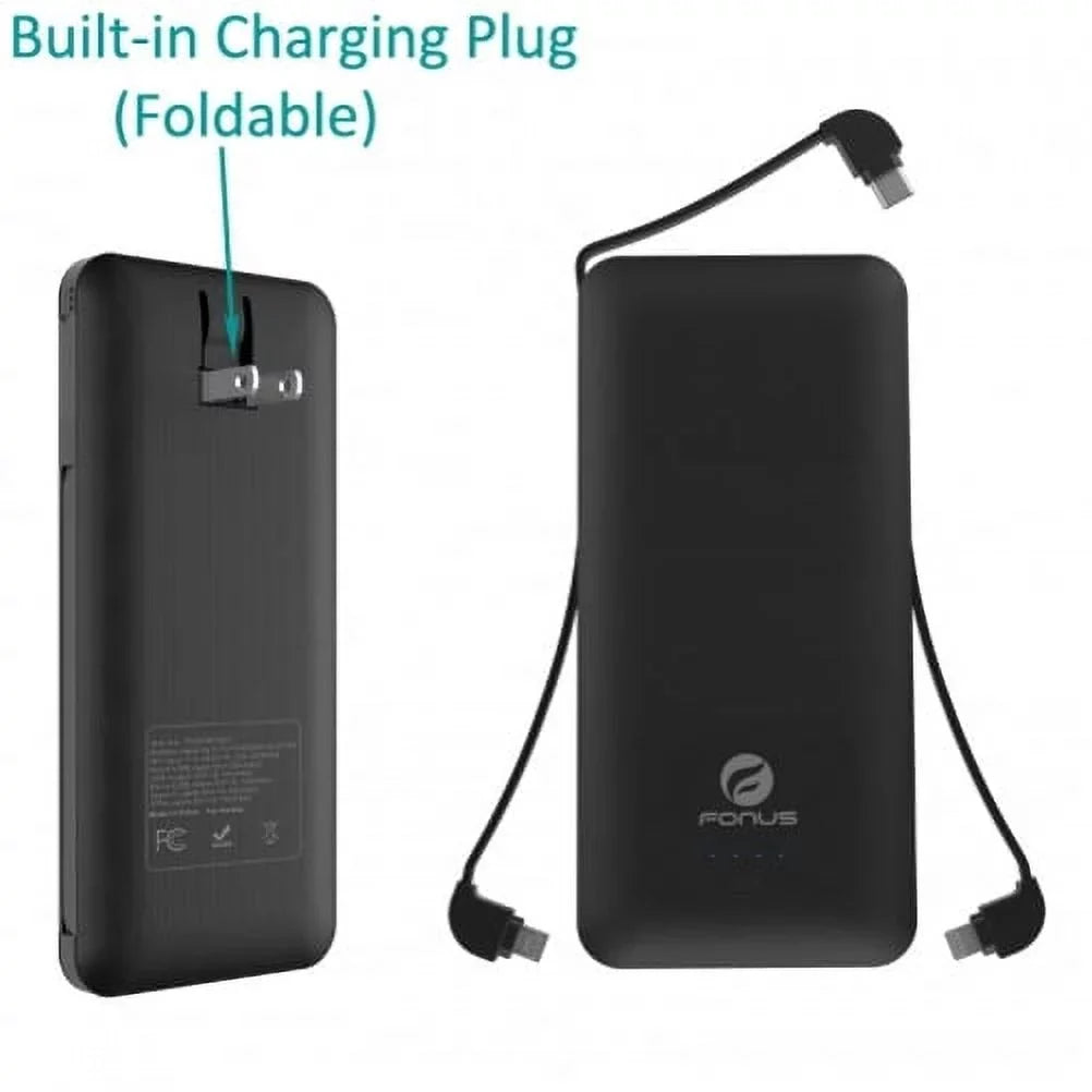 Backup Battery Charger 10000mAh Power Bank Portable  Port Built-in Adapters  Plug  for Samsung Galaxy Halo Fold Alpha     A10e - Sonim   - Sony Xperia 1