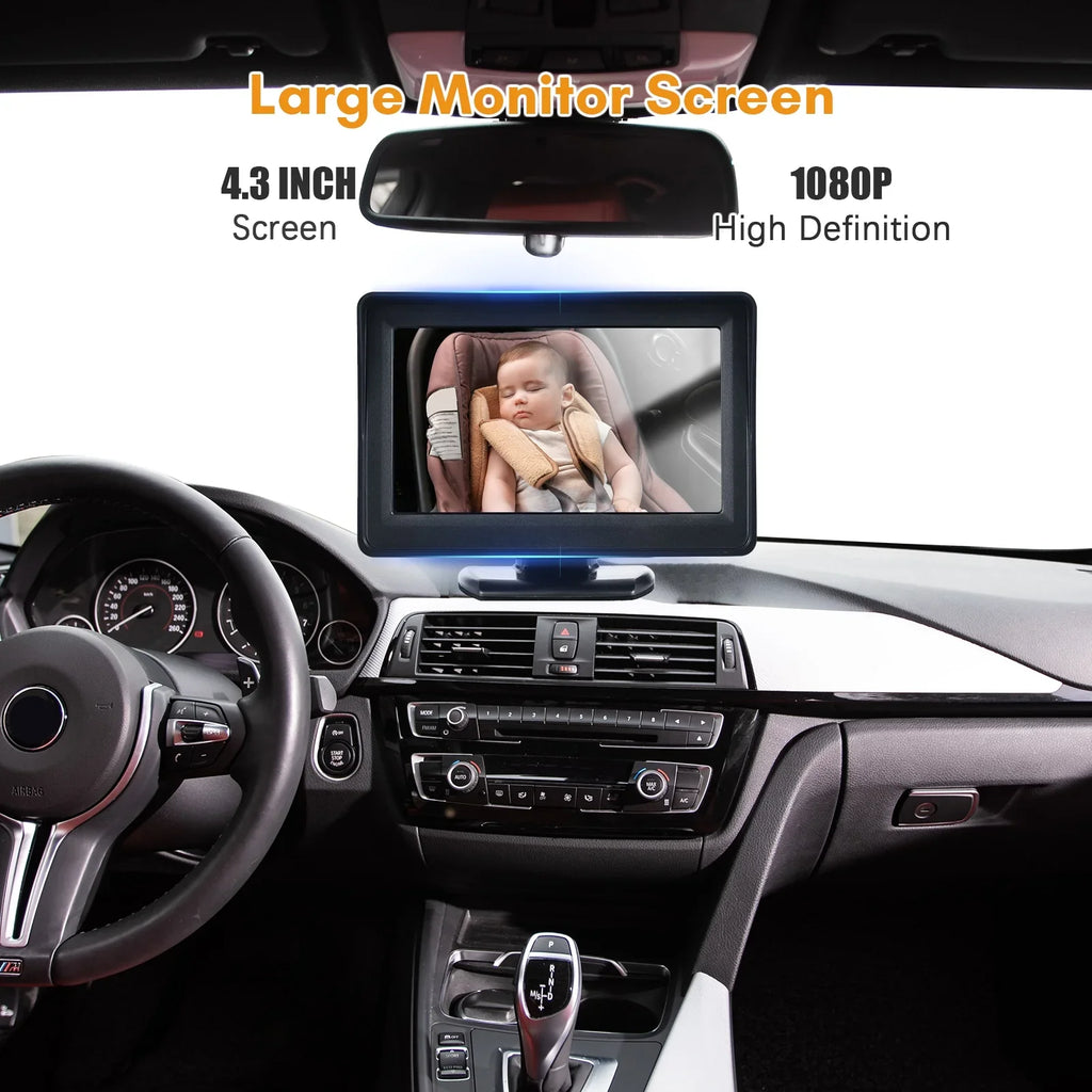 Anself Invigilator Baby Car Mirror Camera with 150° Wide View for Rear Facing Seat and 1080P  Video Display