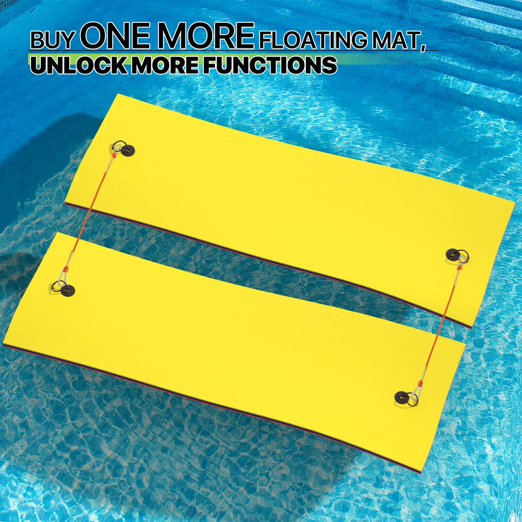Magshion 9' x 3' Water Floating Mat, 3-Layer Tear-Resistant  Foam Water Floating Pad Lily Pad for Pool Lake River Ocean Outdoor Water Activities, Yellow