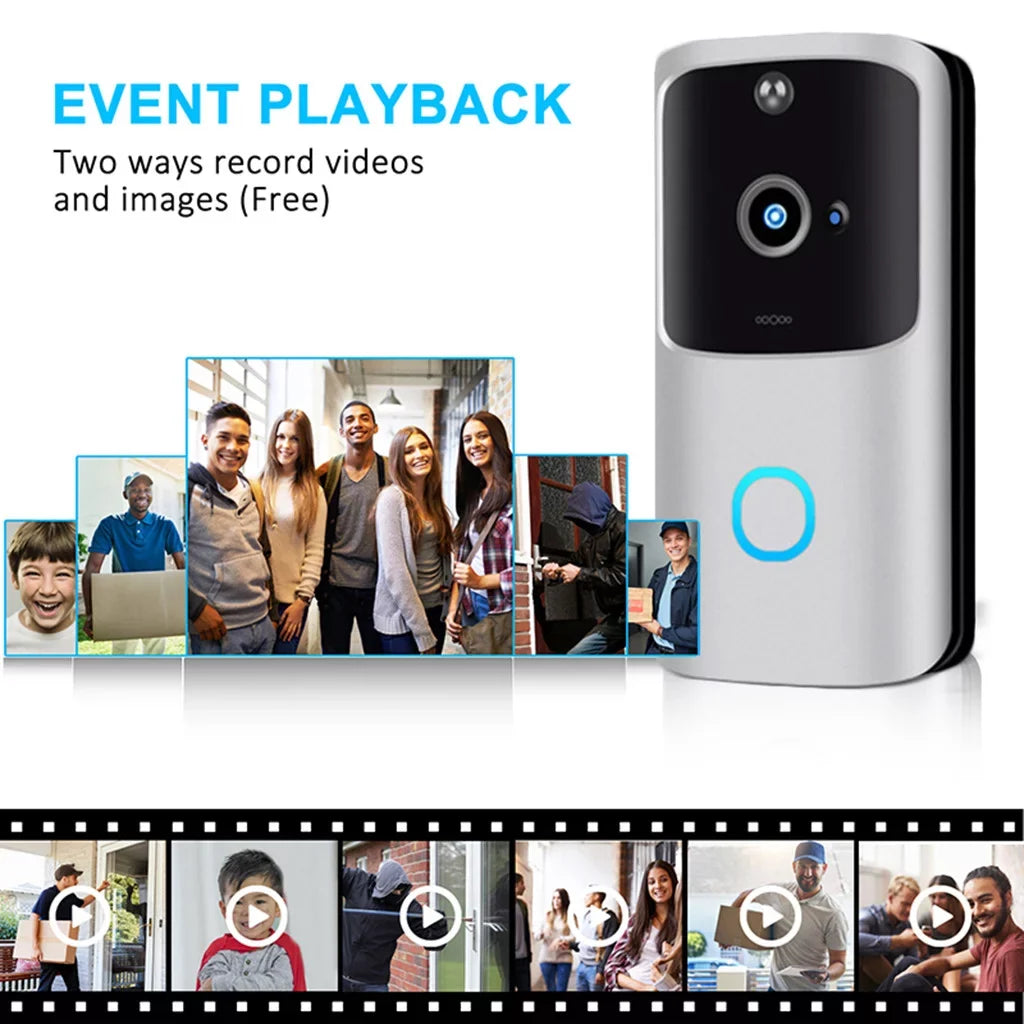 Video Doorbell Camera Hd Wifi Doorbell Wireless Operated Motion Audio & Speaker Night Vision for Ios&Android