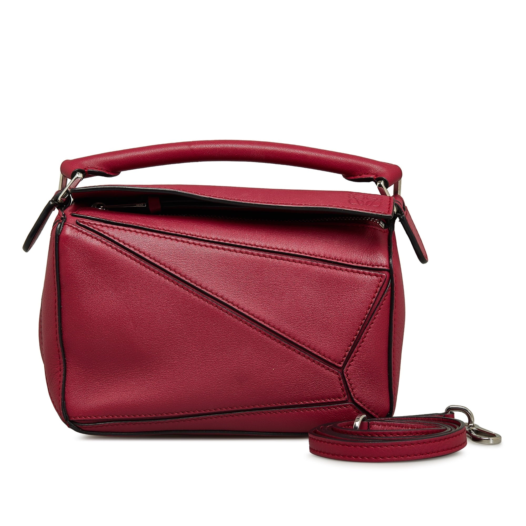 Pre-Owned Authenticated  Mini Puzzle Satchel Calf Leather Red Unisex (Good)