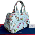 Pre-Owned  Prada Triangle Canapa Surfing Pattern Canvas Handbag Tote Bag Blue Multicolor 25905 (Good)