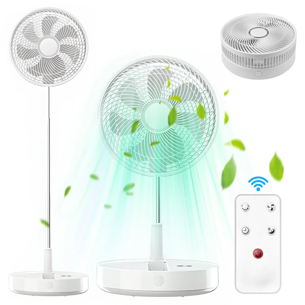 Dazzduo Collapsible Fan,Adjustable 8 Speeds With Remote 10800mah Battery Adjustable 8 Fan Bedroom Office Fan With Remote 10800mah Battery Adjustable Timer Portable Pedestal 8 Speeds Quiet