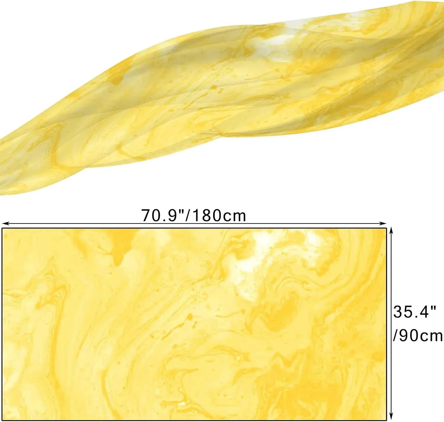 Hyjoy Lemon Marble Long Silk Neck Scarf Lightweight Shawl Wrap Scarves for Women Girls