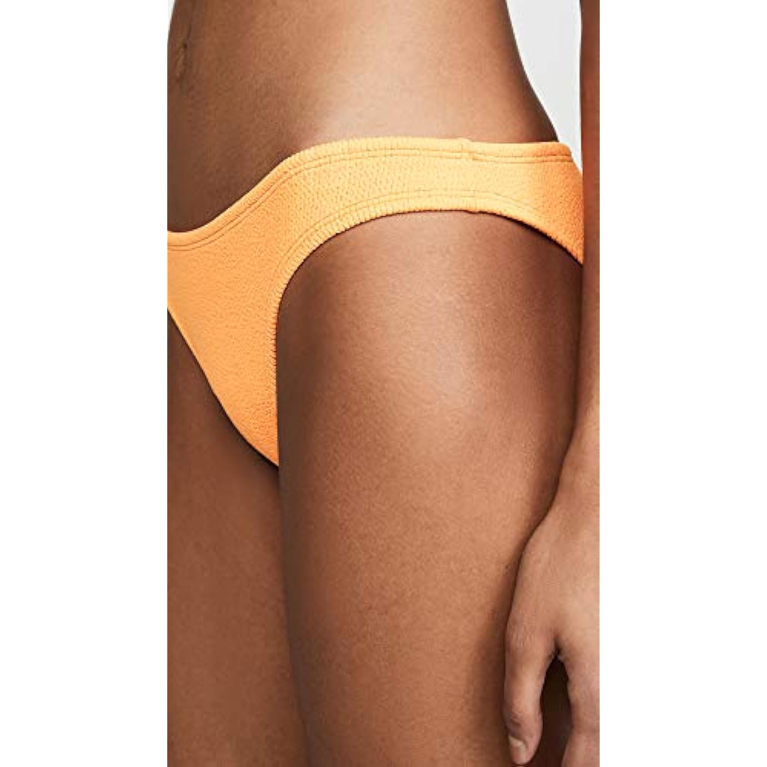 PilyQ Womens Textured Low-Rise Swim Bottom Separates Orange