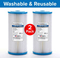 Hydronix -45-1030  - &  Compatible Sediment Pleated Water Filter, Reusable 4.5 x 10 - 30 micron (2 Pack)