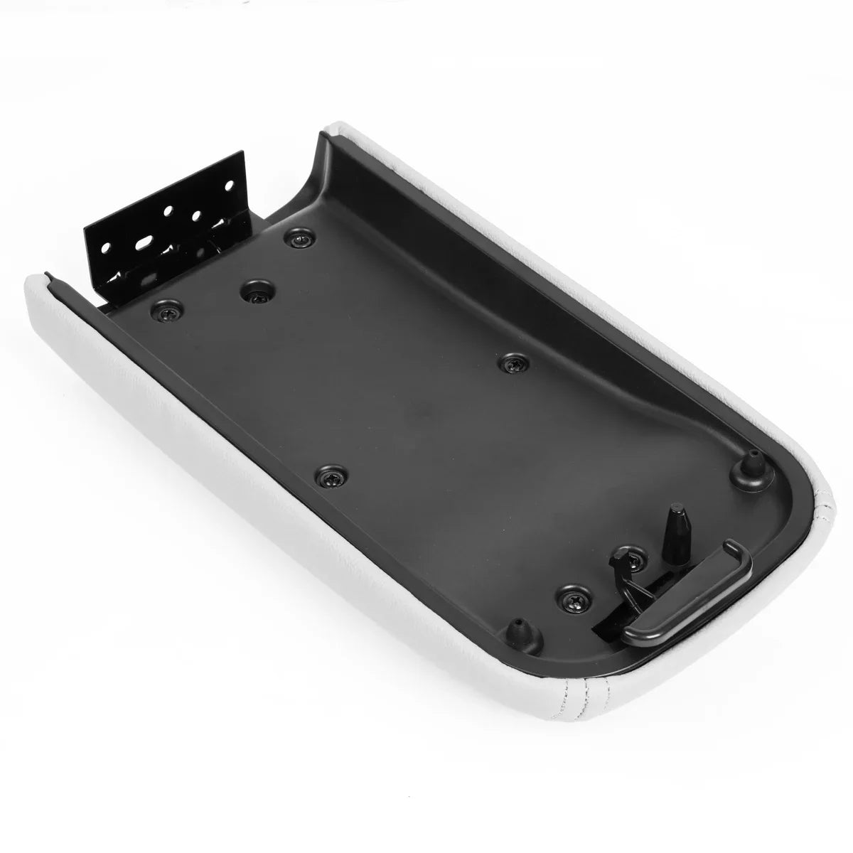 Motoring --0055 Leather Center Console Armrest Lid Assembly w/Latch For 2002-2009 Chevy Trailblazer  Envoy Buick Rainier [Grey] 03 04 05 06 07 08