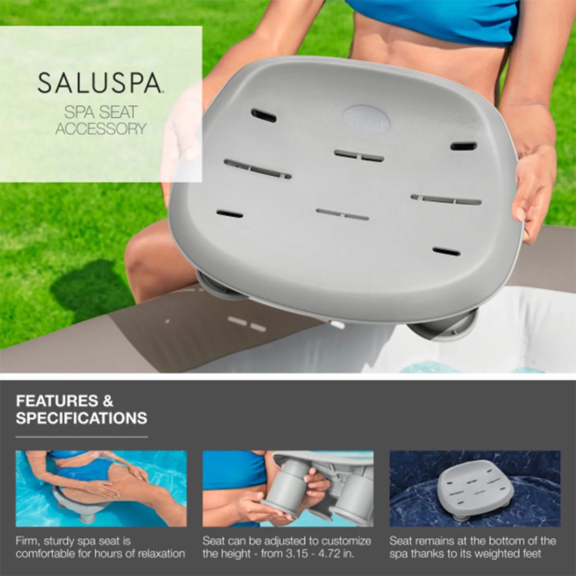 Coleman SaluSpa AirJet Hot Tub w/Bestway 4 SaluSpa Seat & 2 Headrest Pillow
