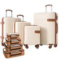 4 Piece Luggage Set Suitcase Set,  Hard Shell Lightweight Expandable Travel Luggage with 4 Packing Cubes,  Lock, Suitcases With Spinner Wheels for Men Women 16''20''24''28''