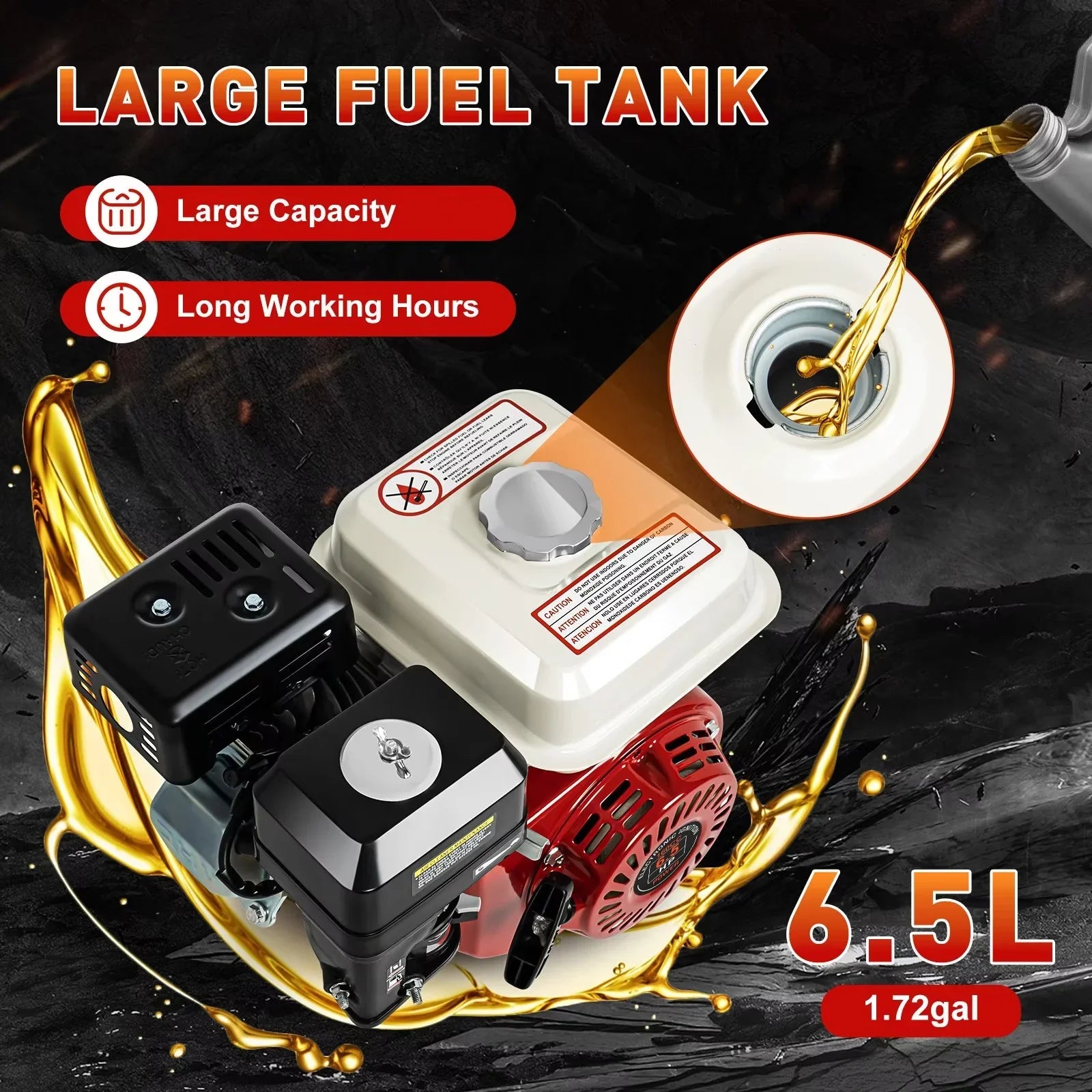 4 Stroke 6.5HP Single Cylinder Gas Engine 160cc Air Cooled For Honda