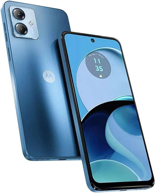 Motorola Moto  Dual  (2023) 4G  (4/128GB) 6.5"   Display | Android 13 | 50MP Rear Camera | 5000mAh Battery | International Model - (Sky Blue)