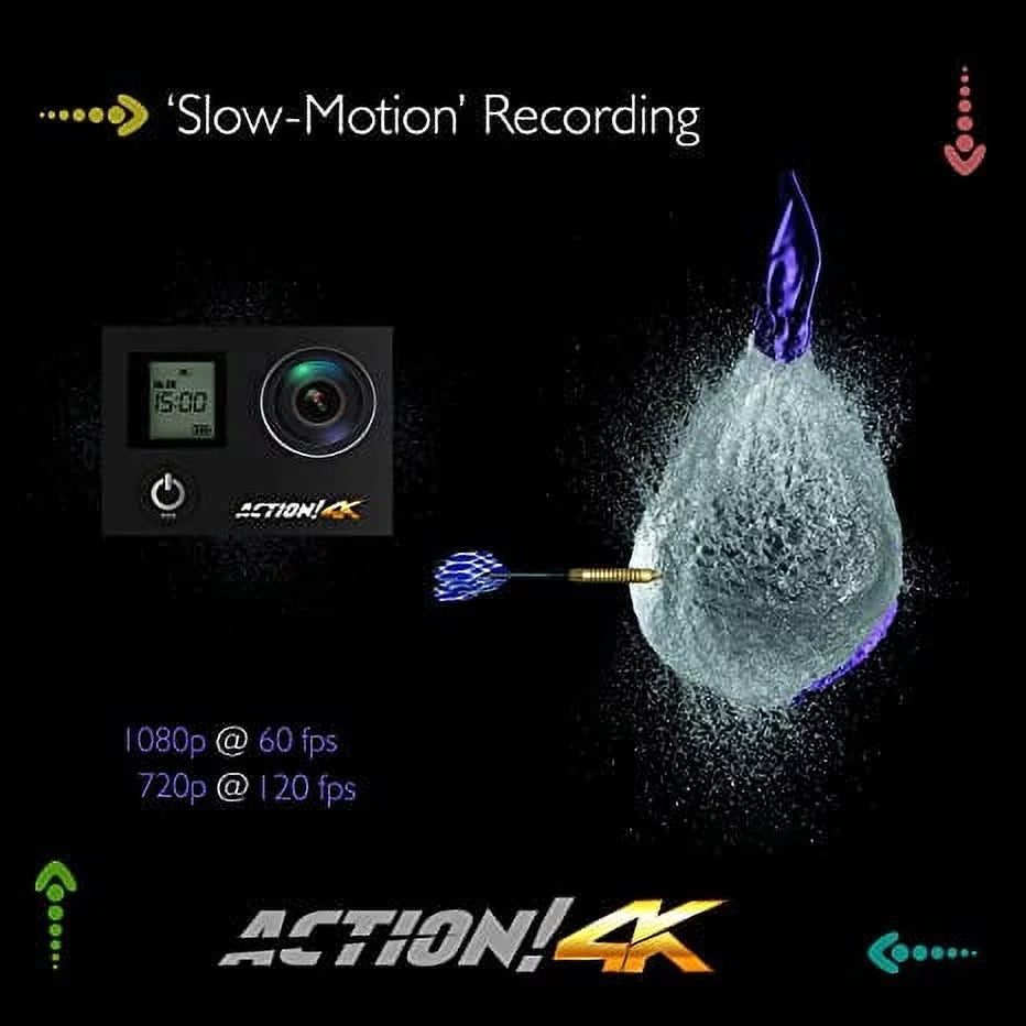 SereneLife 4K Ultra  Wi-Fi Pro Sport Action Camera - 1080p  Mini Digital Video Camcorder Kit