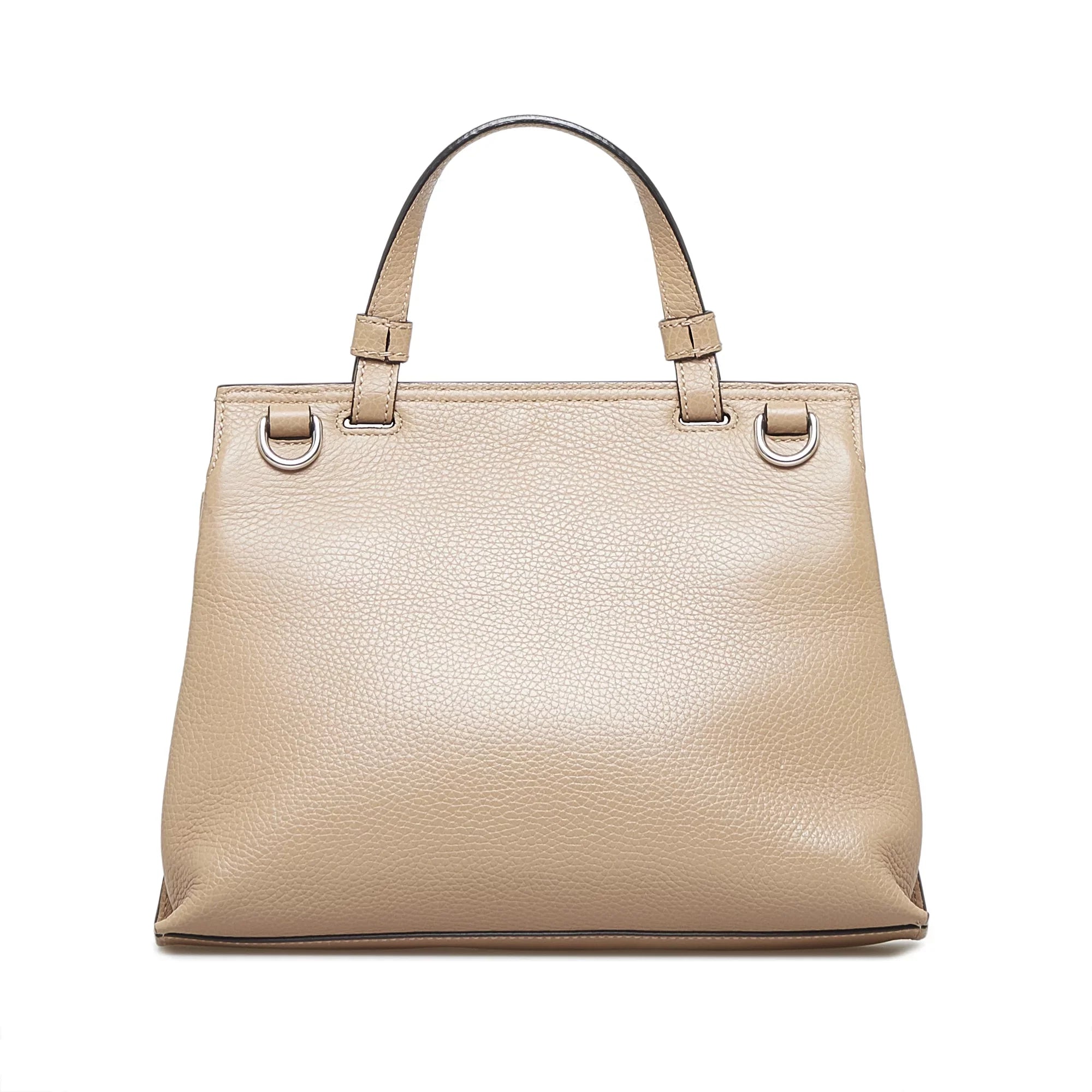 Pre-Owned Authenticated Gucci Medium Bamboo Daily Calf Leather Brown Satchel Unisex (Good)