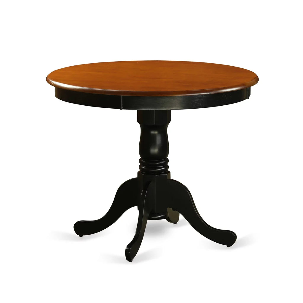 East West Furniture Antique 3-piece Traditional Wood Dining Set in Black/Cherry