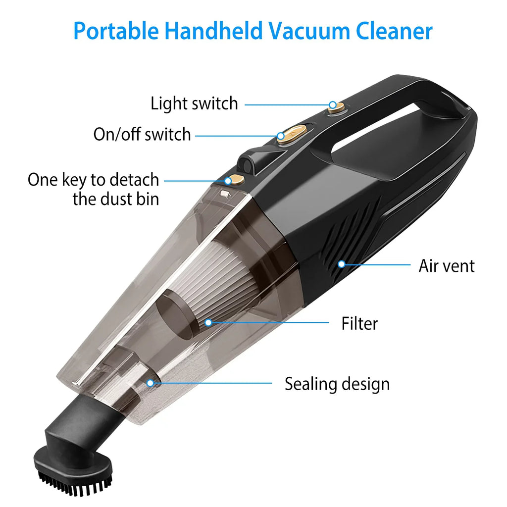 Handheld Vacuum Cleaner, iMountek  Car Vacuum Cleaner 120W 8000PA  12V Home Duster Powerful Suction with Accessory Kit