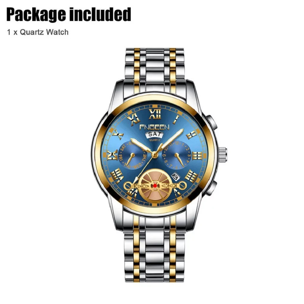 Waterproof Mens Quartz Watch Tourbillon Dial Business Classic Analog Wristwatch