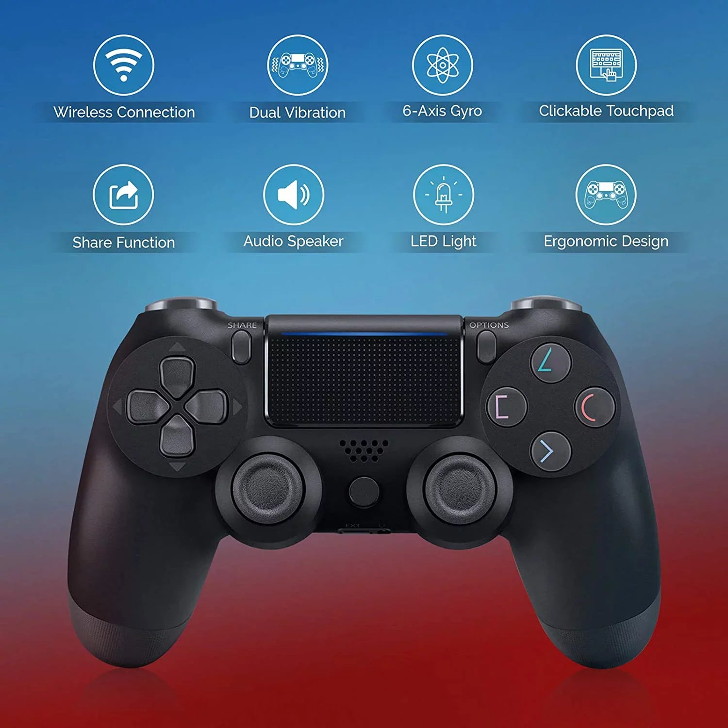 Wireless GamePad Compatible with Samsung Galaxy  4G/5G/ 5G/ 5G Controller Plus 1;000 Battery/Built-In Speaker/Gyro/Remote BlueTooth Slim (Black)