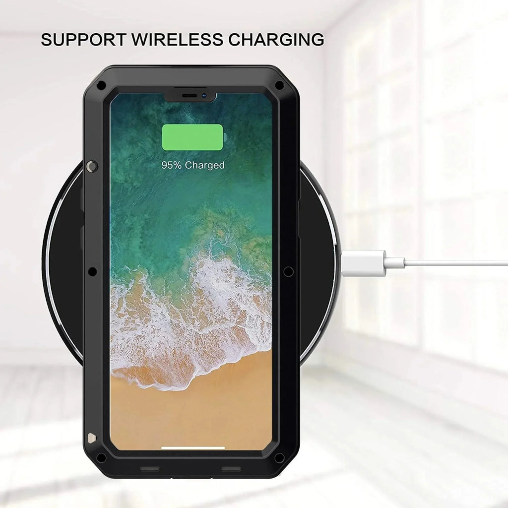 Gorilla Glass Aluminum Metal iPhone 14 Pro Case (Silver) Heavy Duty Military Grade Shockproof and Scratch Resistant Protection, Rugged Outdoor Travel