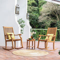 Cambridge Casual  Chara 3-piece Teak Outdoor Rocking Chair Chat Set
