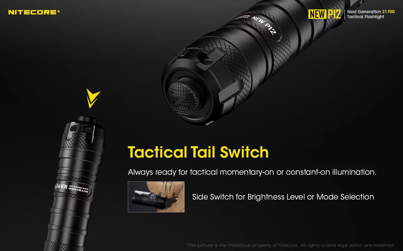 Combo: Nitecore New  Version Tactical  Flashlight -  -   - 1200 Lumens w/ Pressure Switch