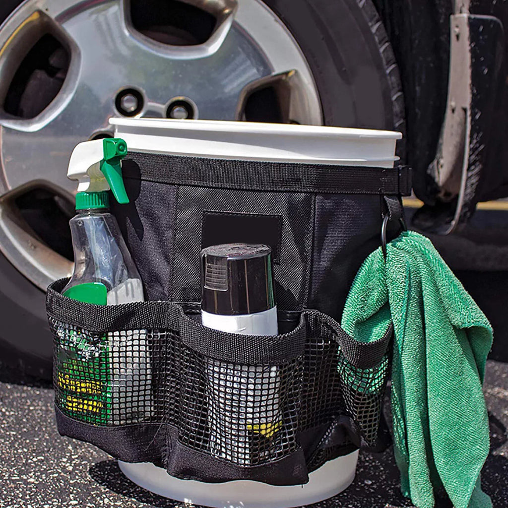 2x Car Wash Bucket Tool Organizer Large Capacity Fishing Bucket Storage for 5 Gallon Bucket Camping