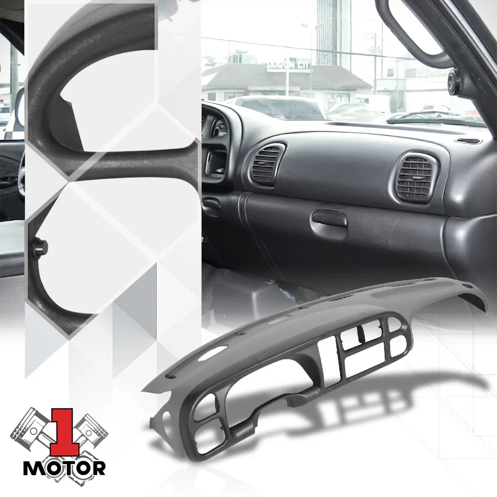 Grey Dash Board Cap Cover Bezel Overlay+Instrument Bezel Kit for 98-02 Dodge Ram Fits select: 1998-2001   1500, 1998-2002   2500