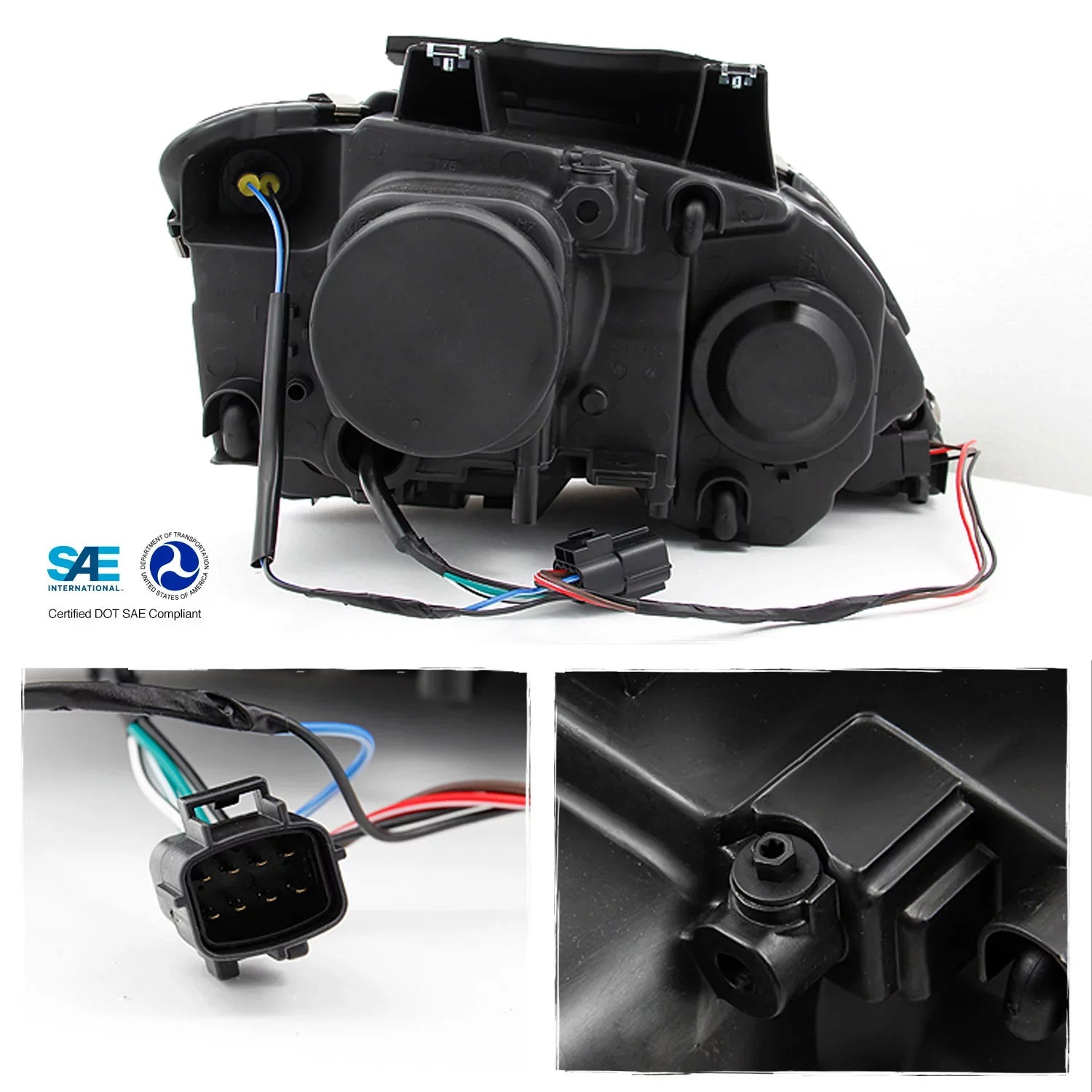 '- For Chrysler Pacifica  Black Bezel Headlights Headlamp Front Lamps Replacement Left + Right Pair