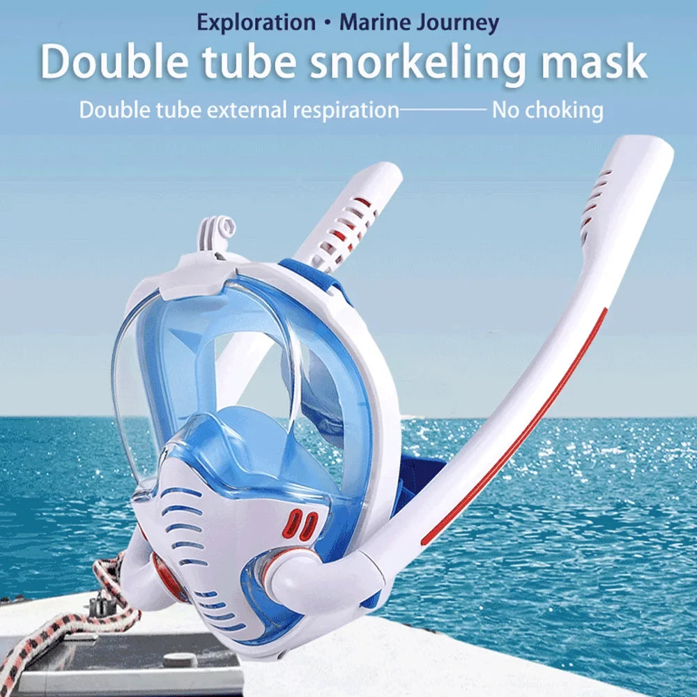 Snorkeling Diving Goggles Double Tube Silicone Full Drying Diving Mask for Snorkeling
