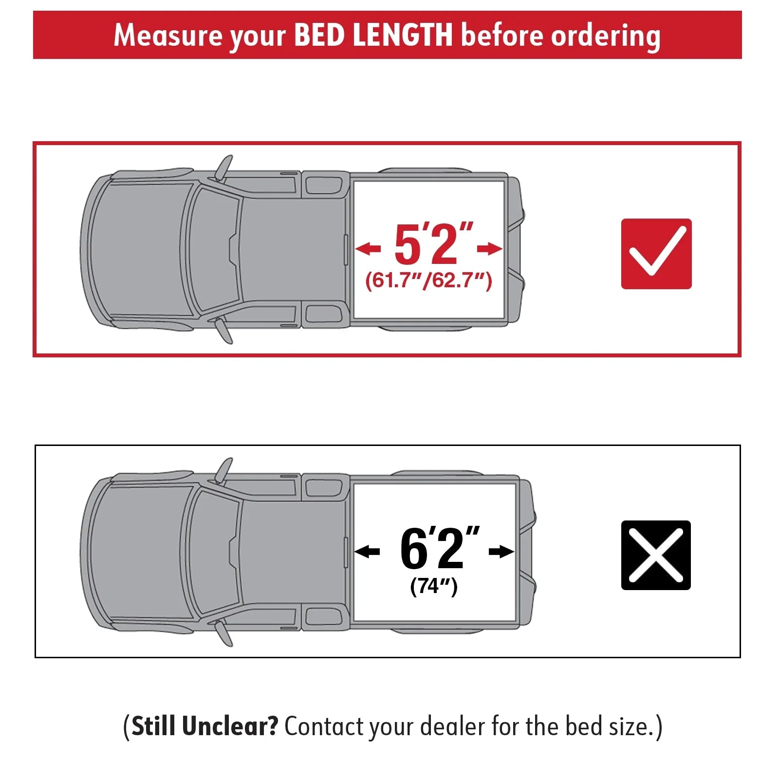 MaxMate Soft Tri-fold Truck Bed Tonneau Cover Compatible with 2019-2024 Ford Ranger | 5' (61") Bed |
