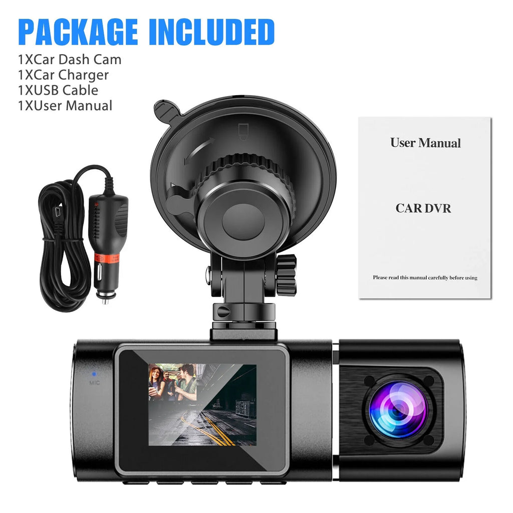 Dual Lens Car  Dash Cam Video Recorder -Sensor 1080P  Front+Inside Camera
