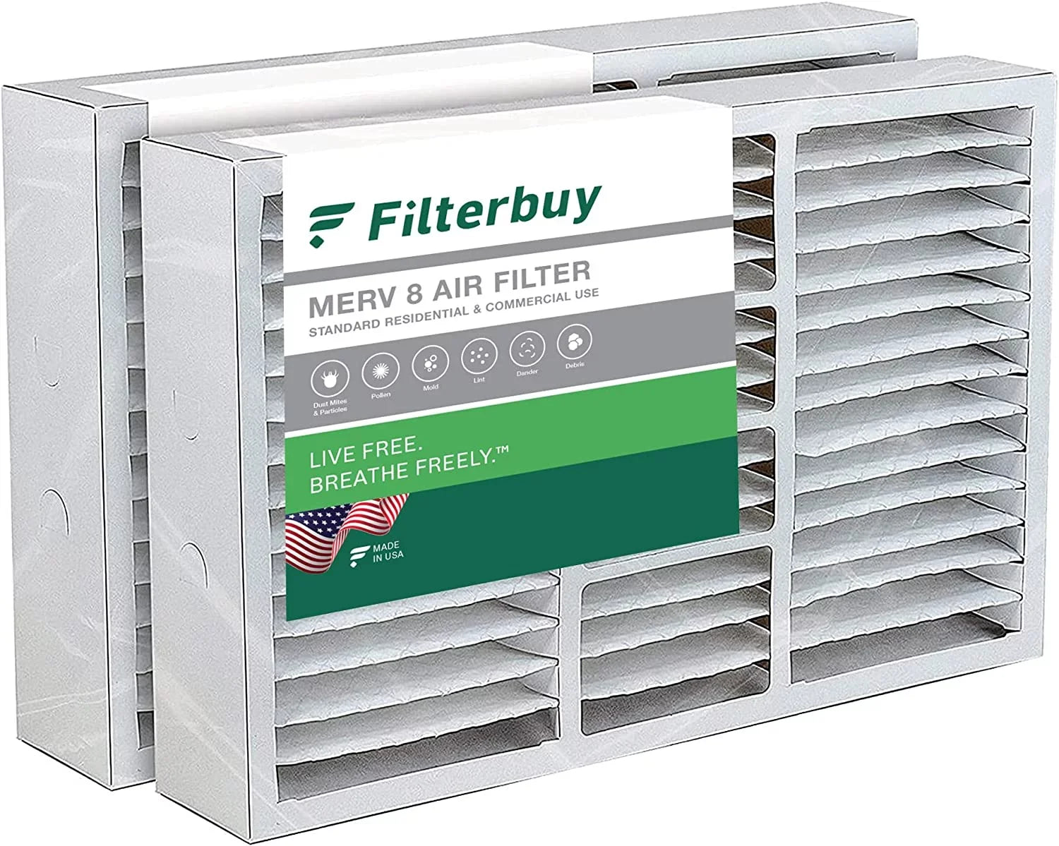 Filterbuy 15.75x27.63x3.50  8 Pleated   Furnace Air Filters for Aprilaire Space-Gard 104/2140 (2-Pack)