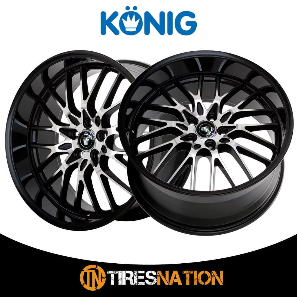 Konig 16MB Lace 17x8 5x112 +45et Gloss Black With Machined Face Wheel
