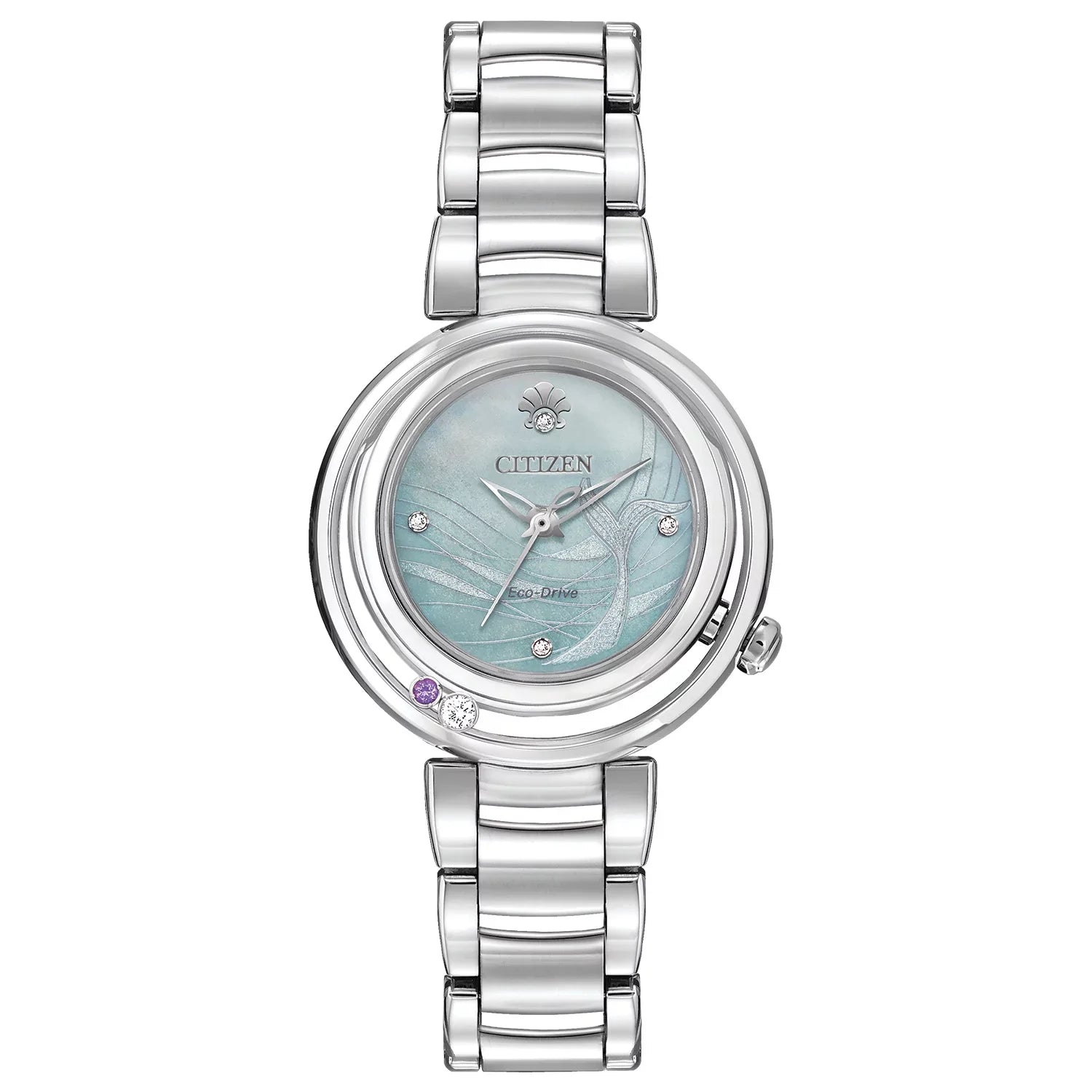 Citizen Women's Eco-Drive Disney Ariel Diamond and Crystal Accent Watch with Mother-of-Pearl Dial - -56N