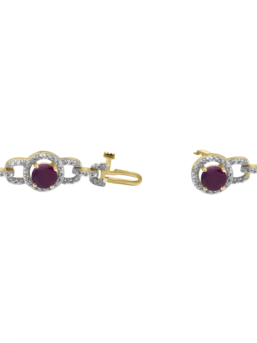 5 3/4 Carat ... Ruby And White Diamond Accent 14k Gold Over Silver Bracelet