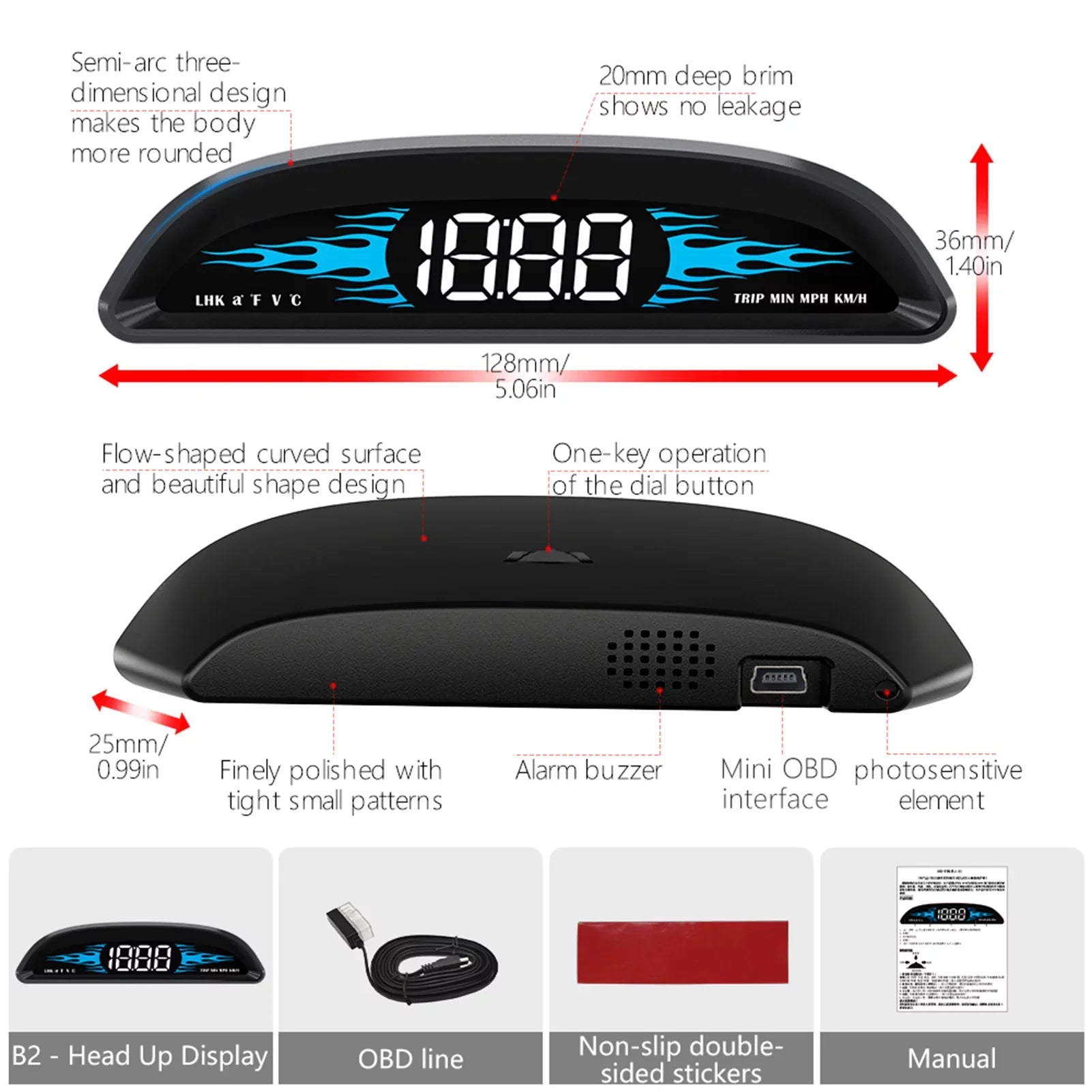 Dcenta Car New  Speedometer Head-up Display  Multi-Functions Car Diagnostic Speedometer Driving