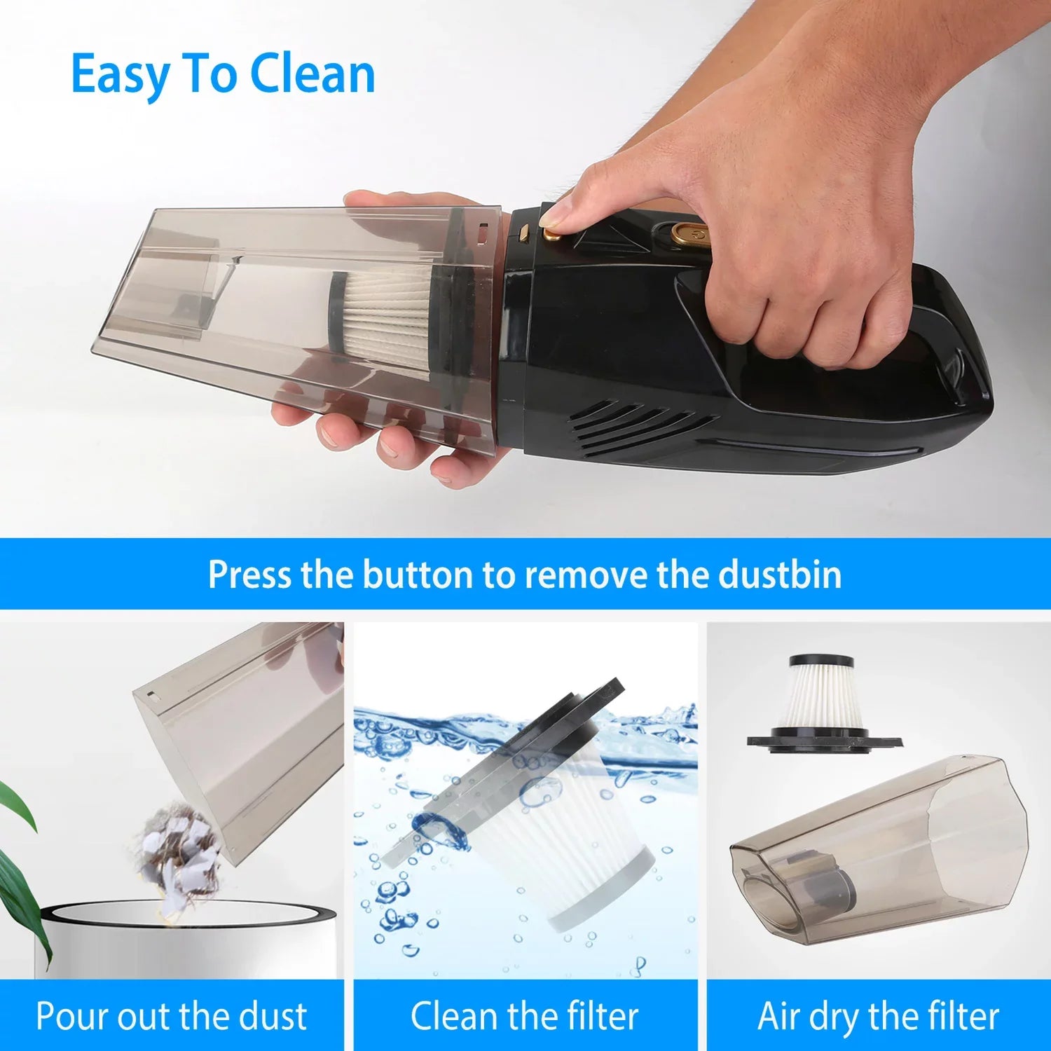Handheld Vacuum Cleaner, iMountek  Car Vacuum Cleaner 120W 8000PA  12V Home Duster Powerful Suction with Accessory Kit