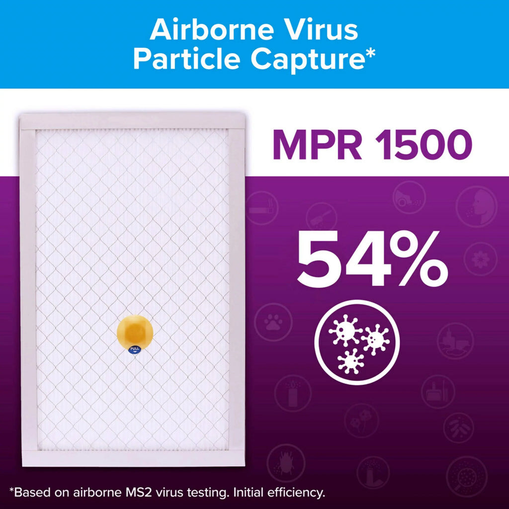 Filtrete 16x25x1 Smart Air Filter,  1500  12, Allergen, Bacteria Virus, 1 Filter