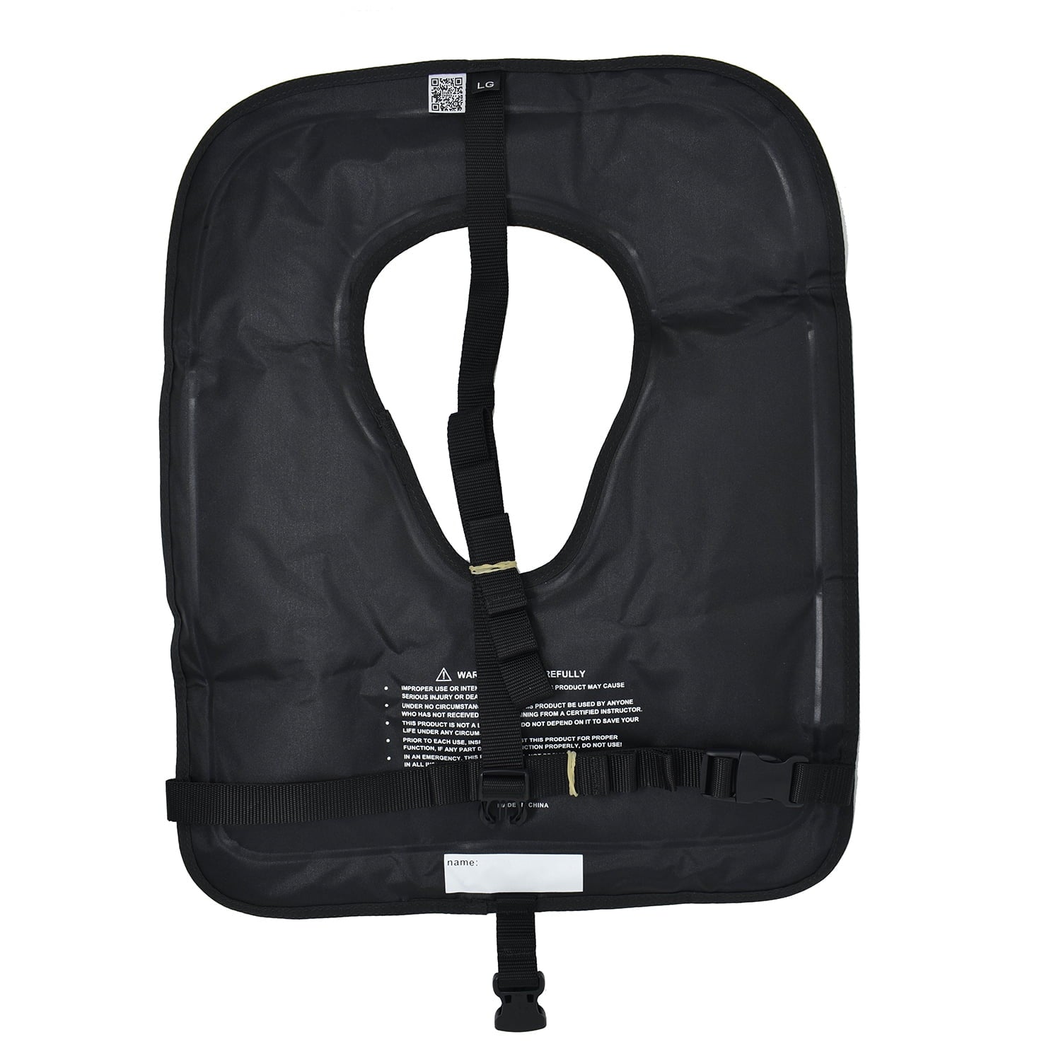Scuba Choice Adult Black Snorkel Vest w/ Name Box, -Large