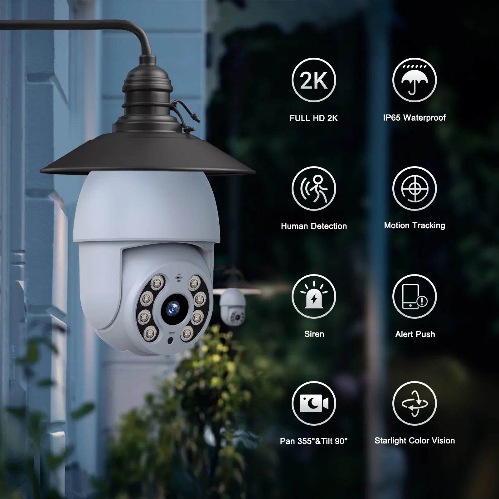 Toguard 2 Packs  2K/4MP WiFi Light Bulb Security Camera Outdoor Indoor  Wireless Dome Surveillance Camera