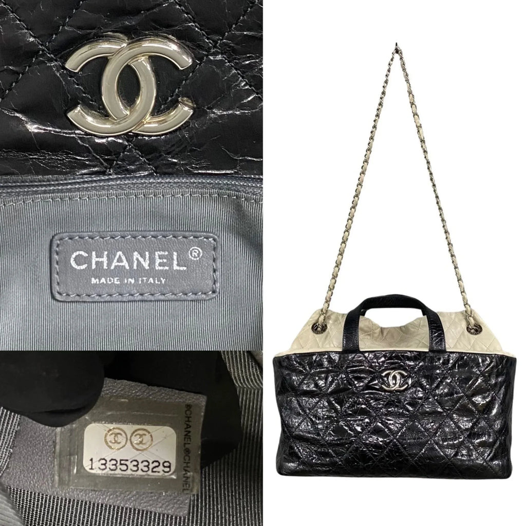 Pre-Owned  Chanel Matelasse Patent Leather 2way Handbag Chain Shoulder Bag Black 20309 (Good)