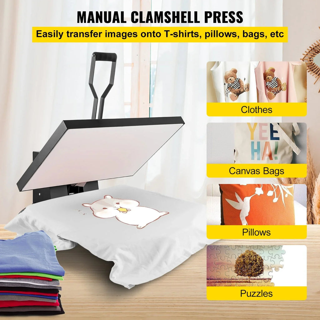 16x24 Heat Press Machine 1700W Power, Industrial Sublimation Printer for TShirt and Heat Transfer Vinyl, Easy to Use Digital Heat Press Black