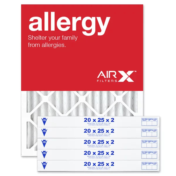 AIRx Filters Allergy 20x25x2 Air Filter  11  Furnace Pleated Air Filter Replacement Box of 6, Made in the