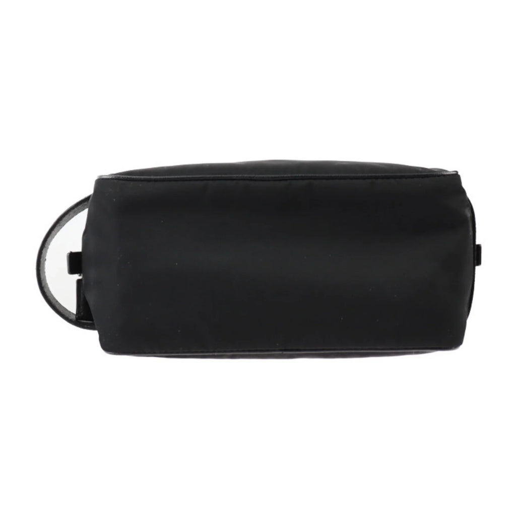 Pre-Owned  Prada second bag 2NA819 nylon leather black silver hardware clutch handbag triangle logo (Good)