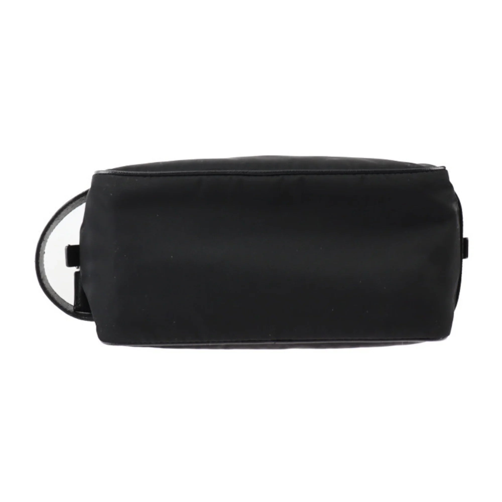 Pre-Owned  Prada second bag 2NA819 nylon leather black silver hardware clutch handbag triangle logo (Good)
