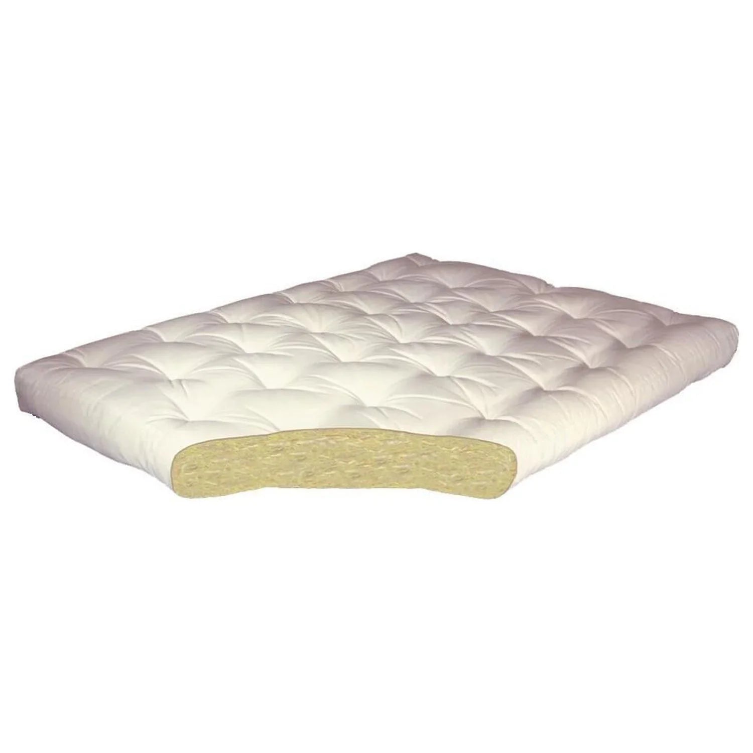 4" All Cotton #604 Twin Tan Microfiber Futon Mattress-Color:Tan Microfiber,Material:Cotton,Quantity:1