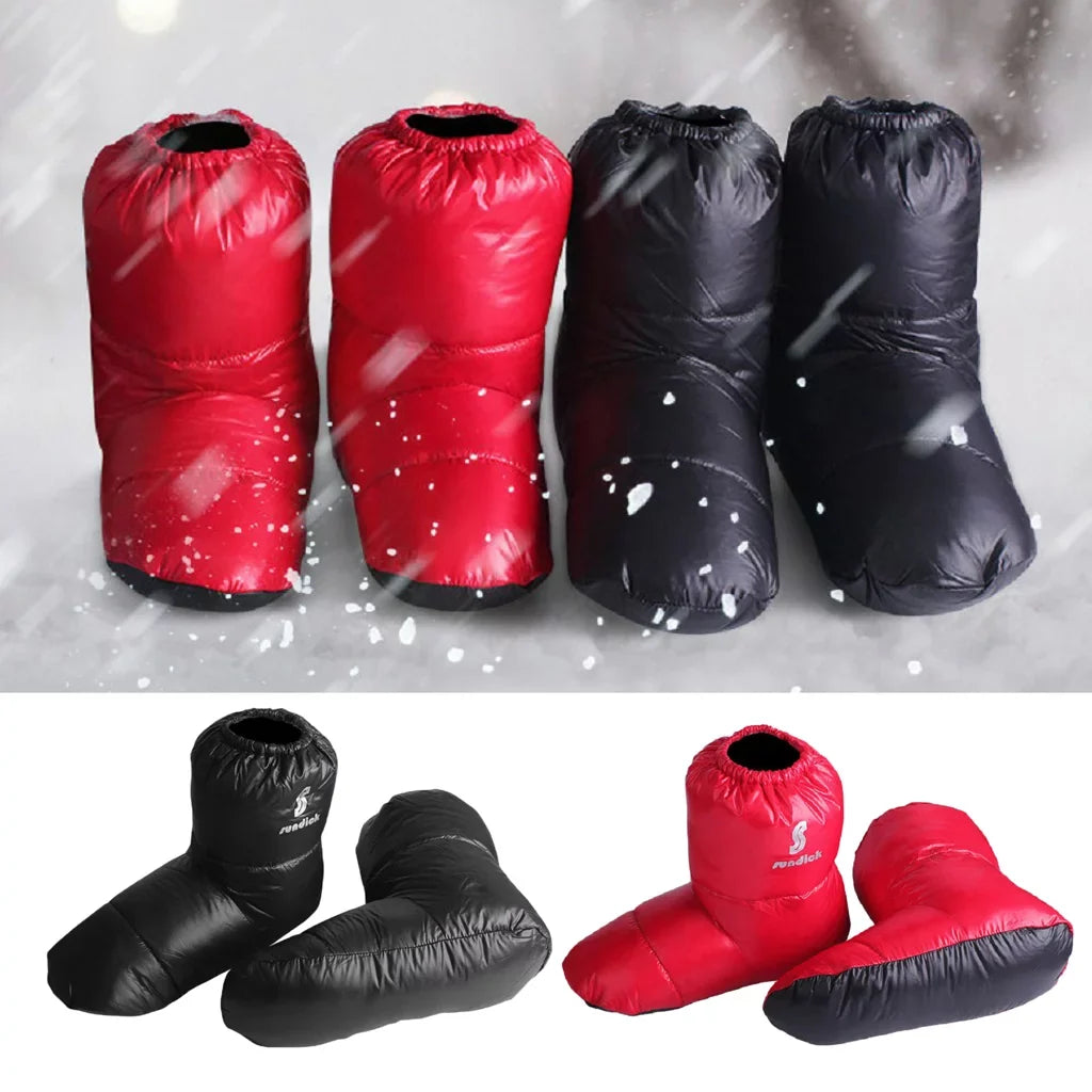 Duck Down Booties Camping Cabin Slippers Water Warm Long ,